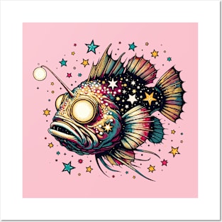 Angler fish with stars Posters and Art